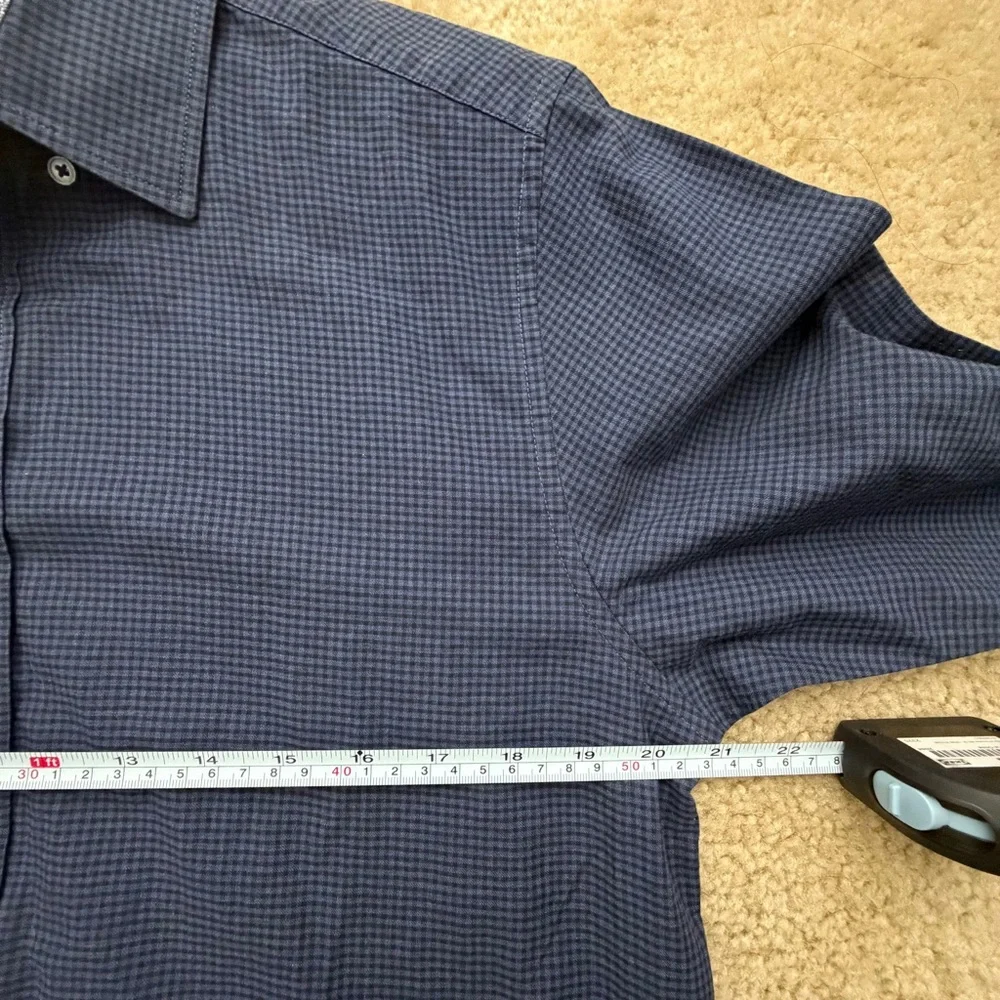 Ted Baker Blue and Black Checkered Button Down Shirt Men's Size 4